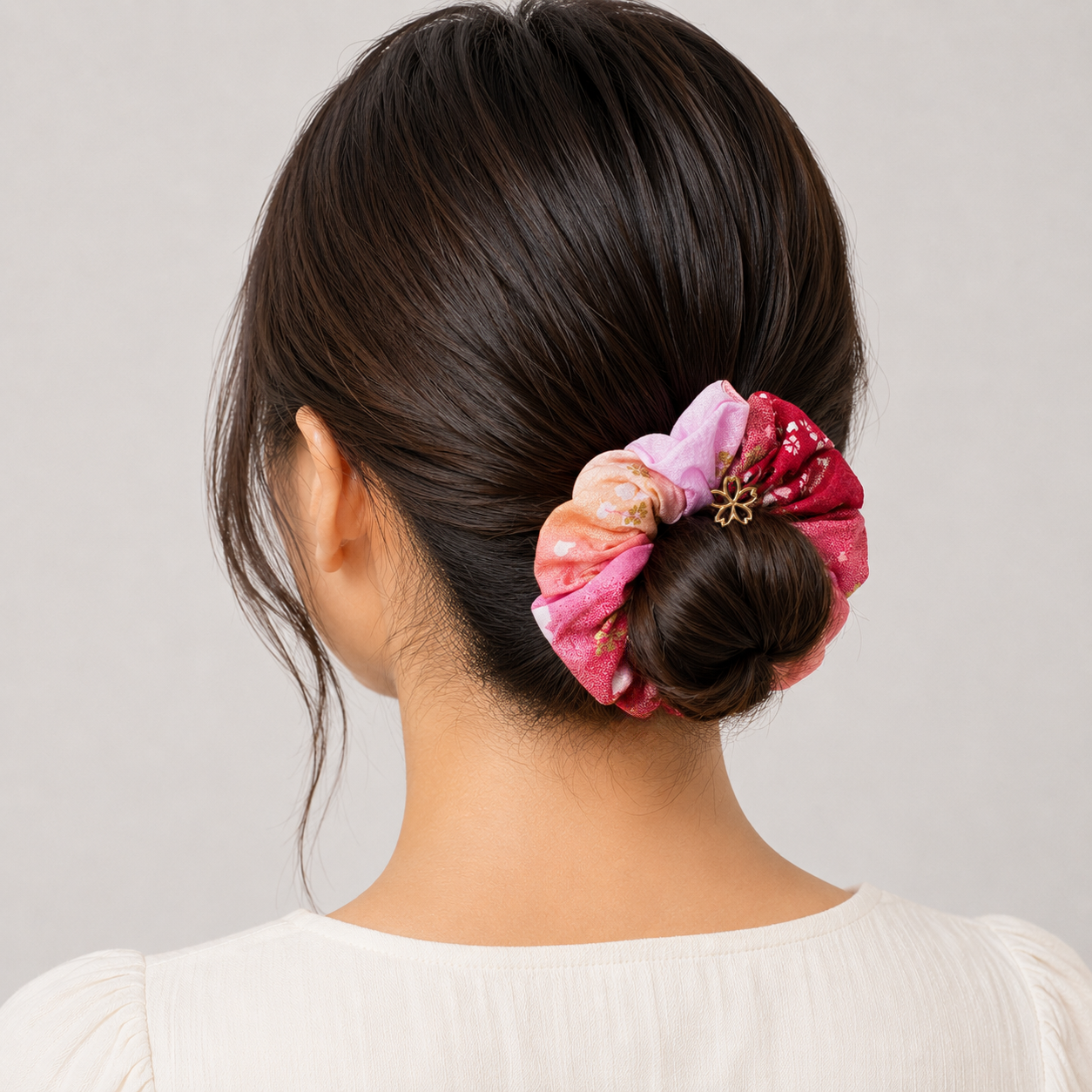Scrunchie Japanskt Tyg Rosa