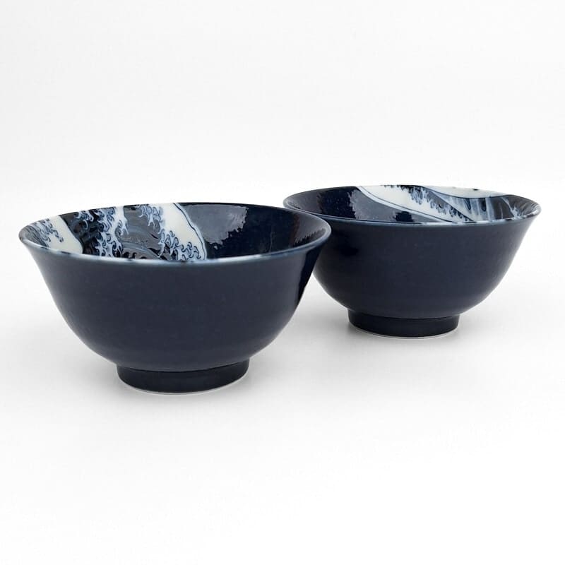 Set om 2 japanska Kanagawa skålar