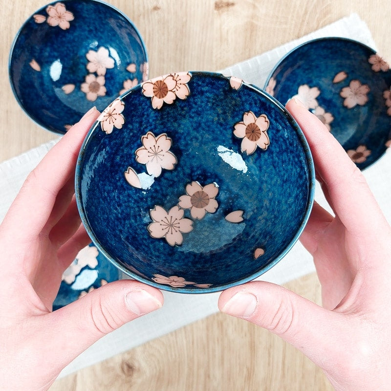 Set om 5 japanska Sakura skålar