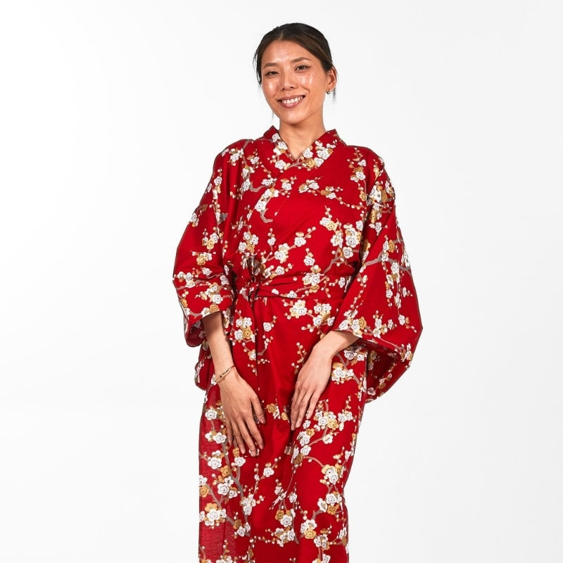 Shiraume Yukata Kimono för kvinnor