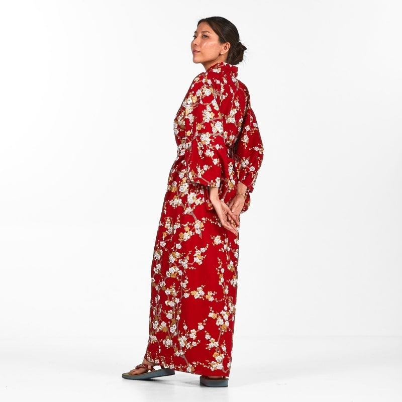 Shiraume Yukata Kimono för kvinnor