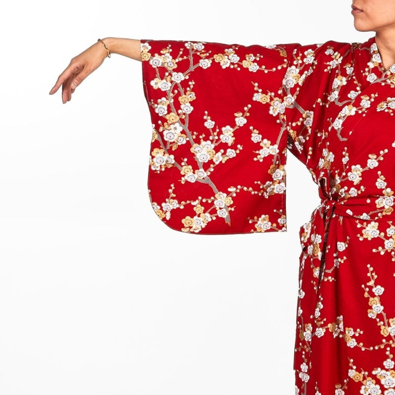 Shiraume Yukata Kimono för kvinnor