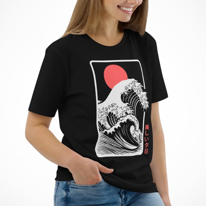 Solnedgång Kanagawa Japansk T shirt