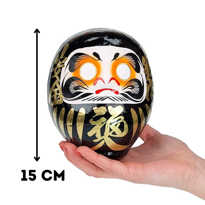 Stor svart Daruma 12 och 15 cm 15 cm