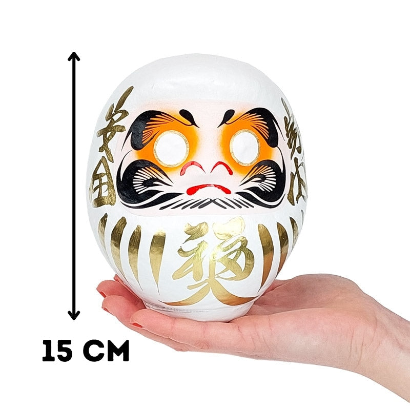 Stor vit Daruma 12 och 15 cm 15 cm