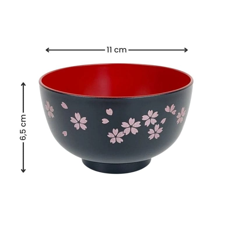 Svart Sakura Japansk Soppskål