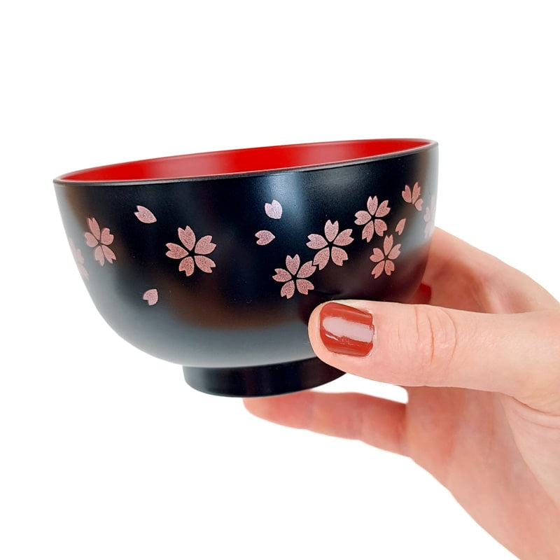 Svart Sakura Japansk Soppskål