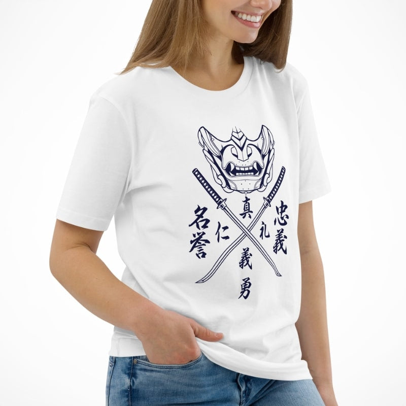 T shirt med japansk Bushido kod