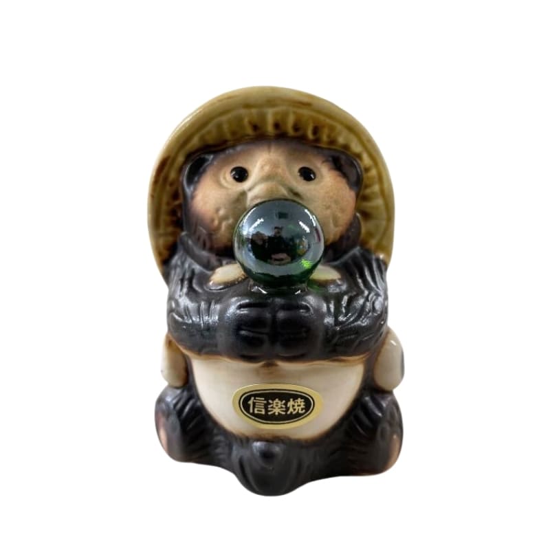 Grön pärla - Tanuki Figur