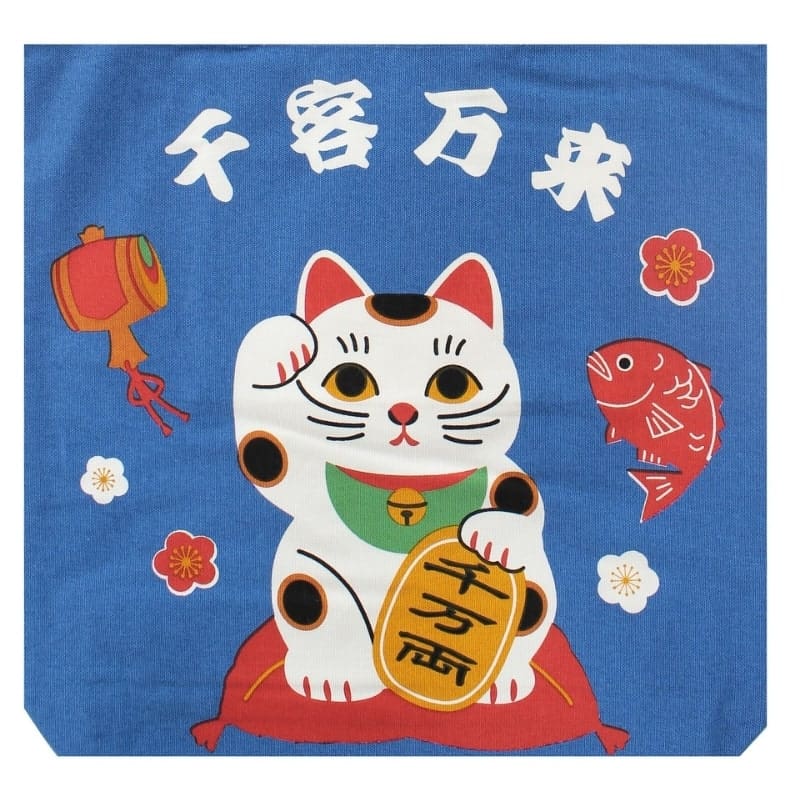 Tote Bag Blå Maneki Neko Blessing