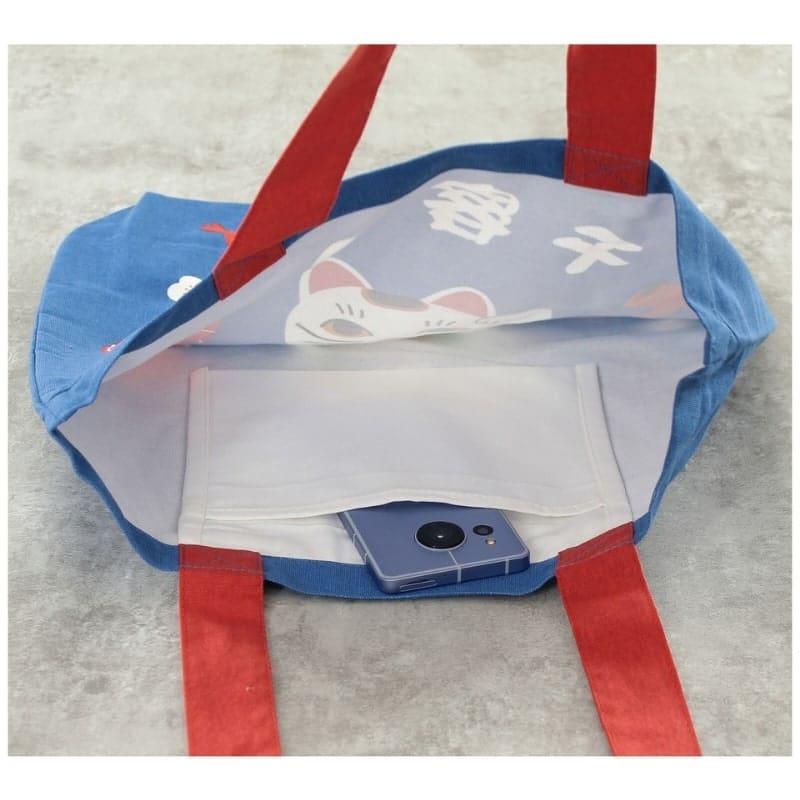 Tote Bag Blå Maneki Neko Blessing