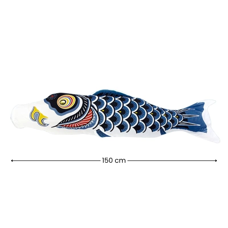 Traditionell japansk Koinobori Svart - 150 cm