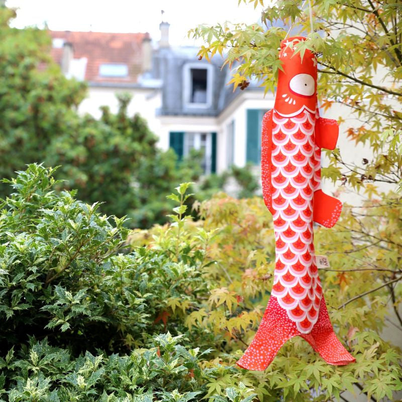 Traditionell röd Koinobori 70 cm