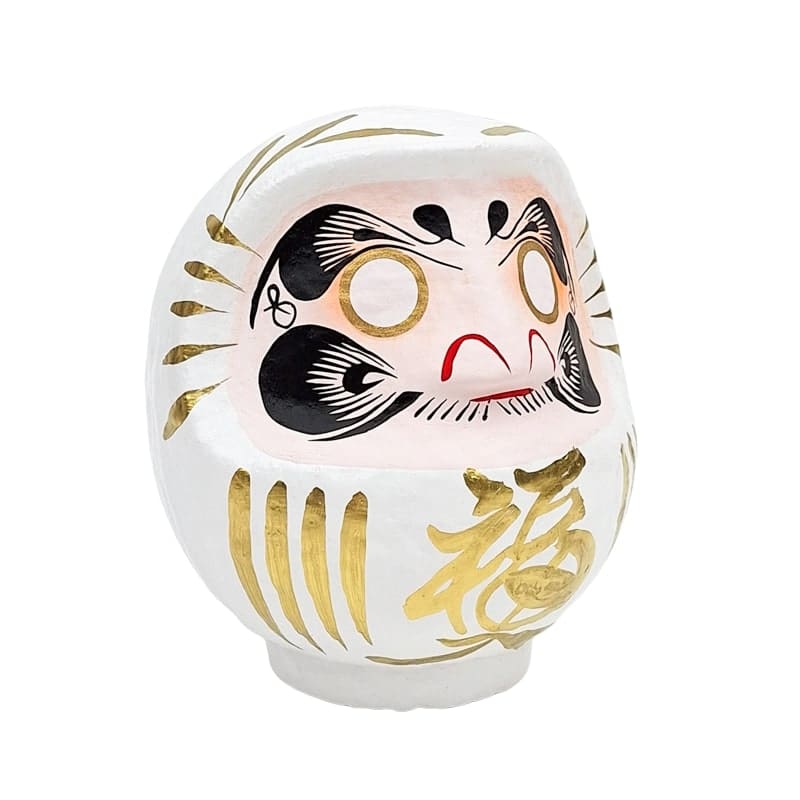 Vit japansk daruma 9 till 15 cm