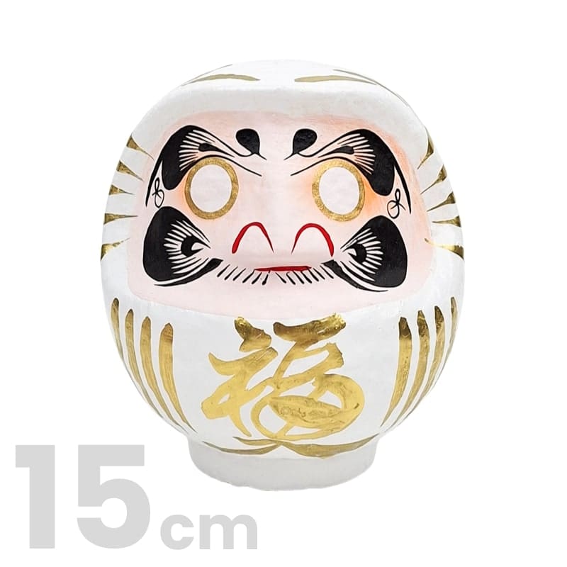 Vit japansk daruma 9 till 15 cm 15 cm