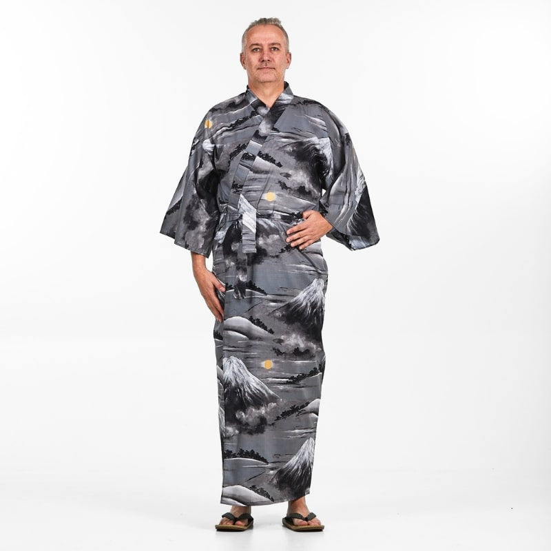 Yukata Kimono för män Mount Fuji S