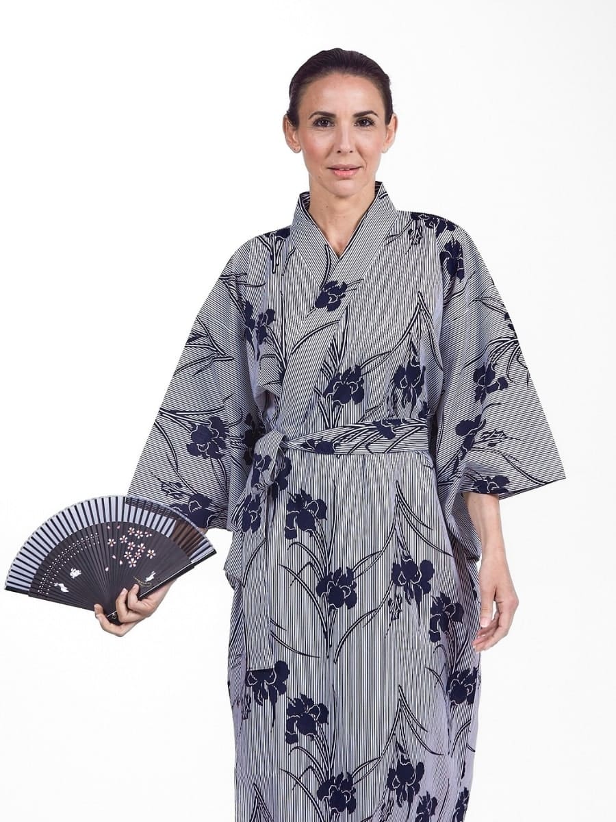 Yukata Kimono Iris för kvinnor