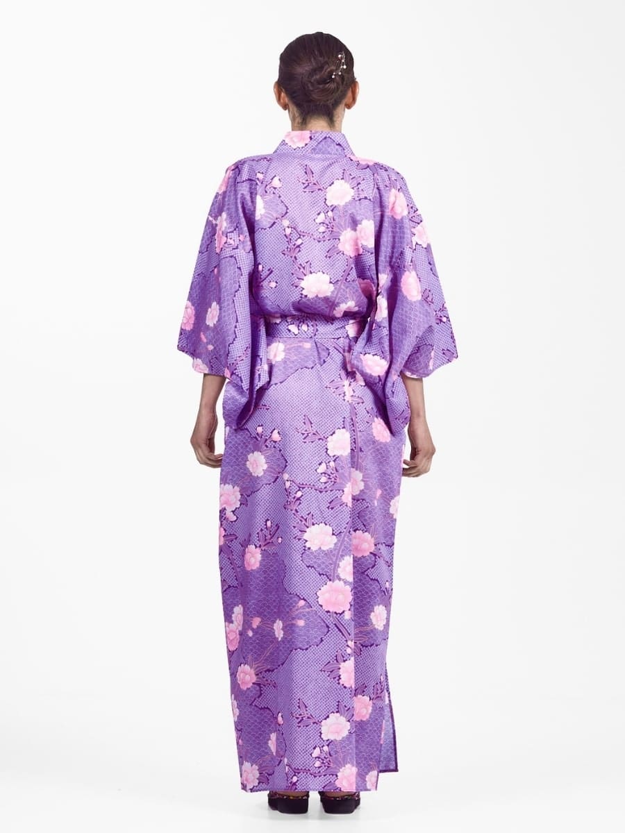 Yukata Kimono Sakura to Kumo för kvinnor