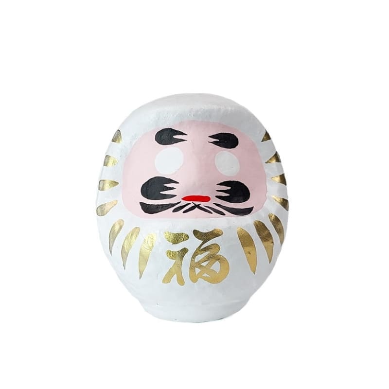Vit japansk Daruma - 4,5 cm