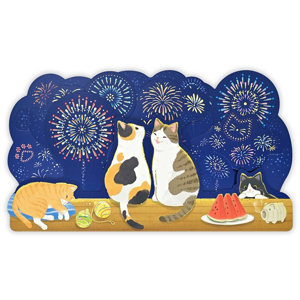 3D-Kort - Katter & Japanska Fyrverkerier