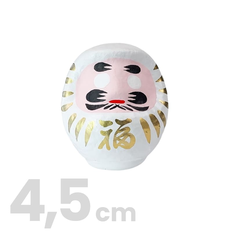Vit japansk Daruma - 4,5 cm