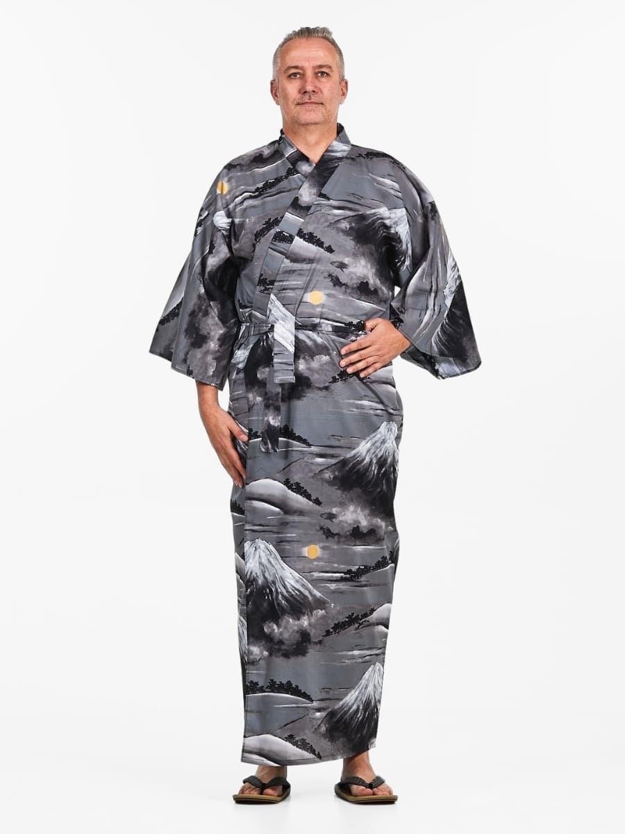 Yukata Kimono för män Mount Fuji