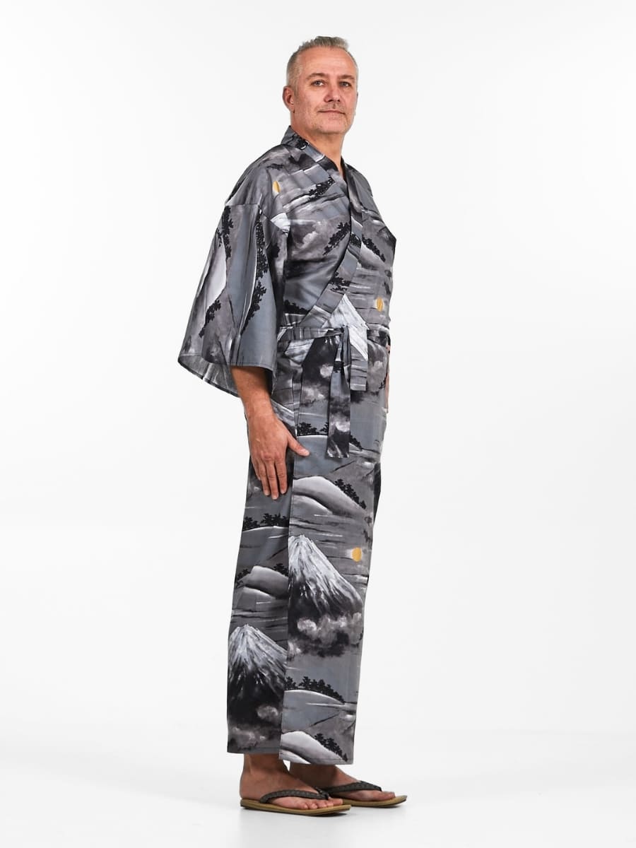 Yukata Kimono för män Mount Fuji