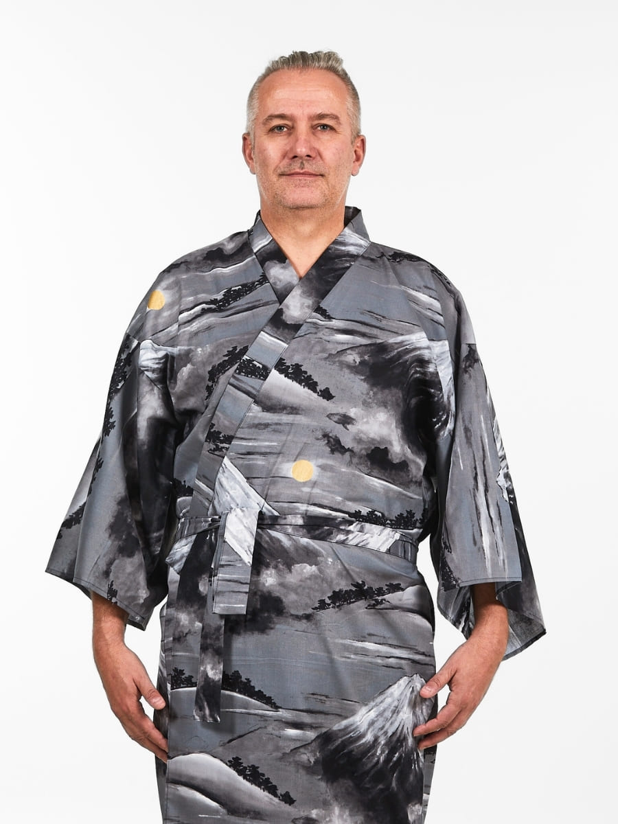 Yukata Kimono för män Mount Fuji