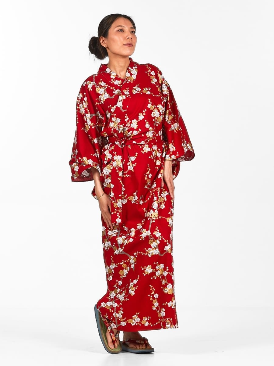 Shiraume Yukata Kimono för kvinnor