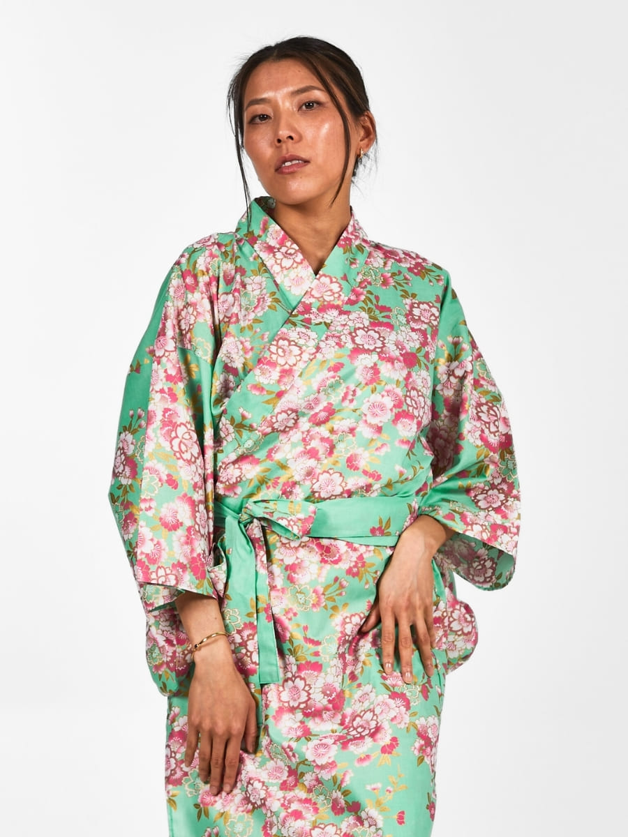 Yukata Kimono Sakura Blomma för kvinnor