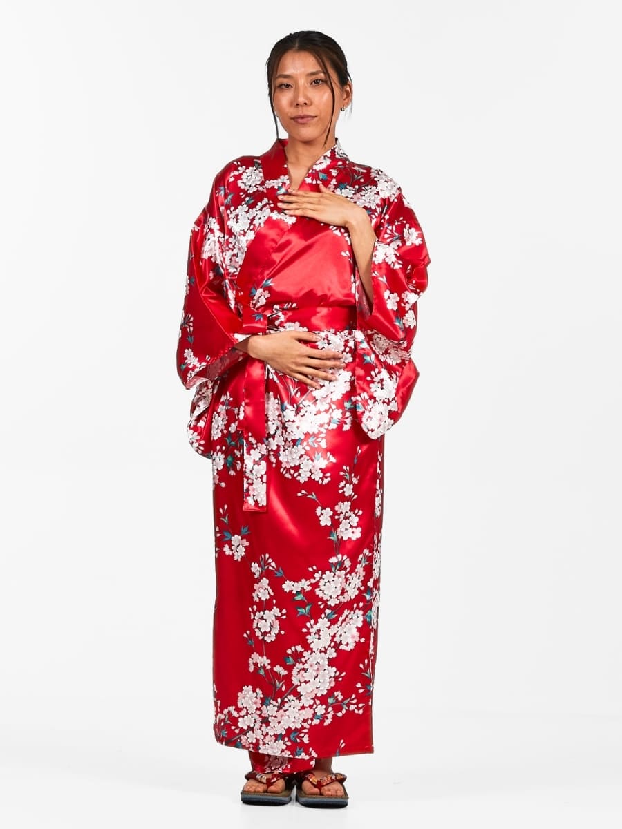 Cherry Blossom Japansk Kimono för kvinnor