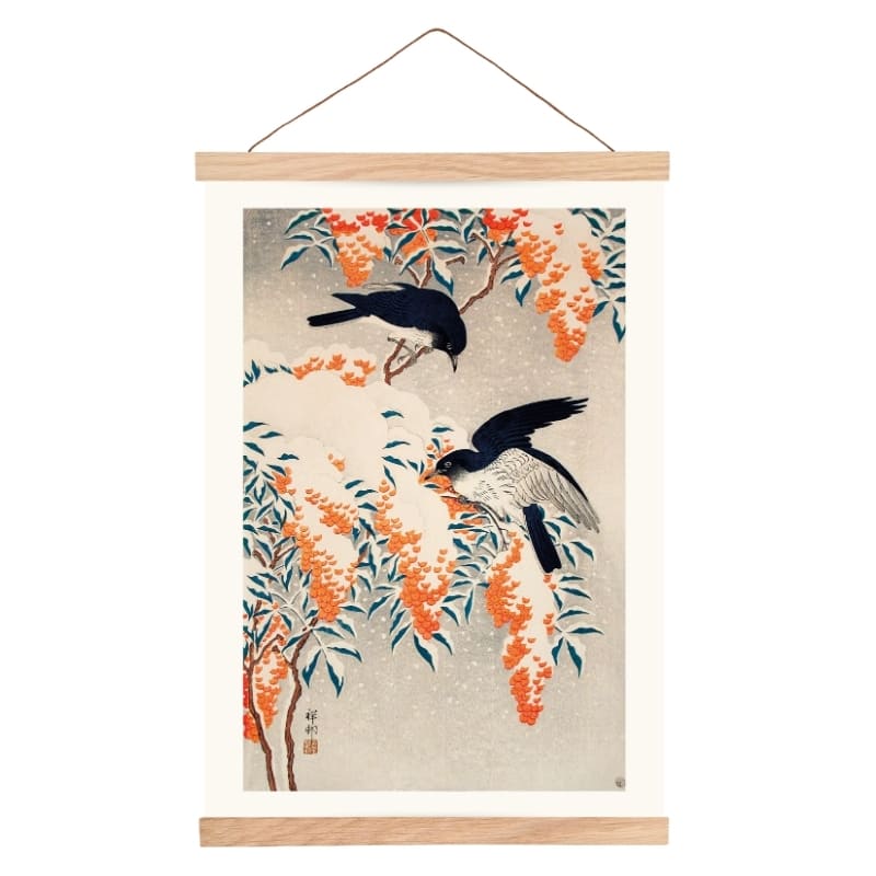 Japansk Nandina under snön-affisch - A3