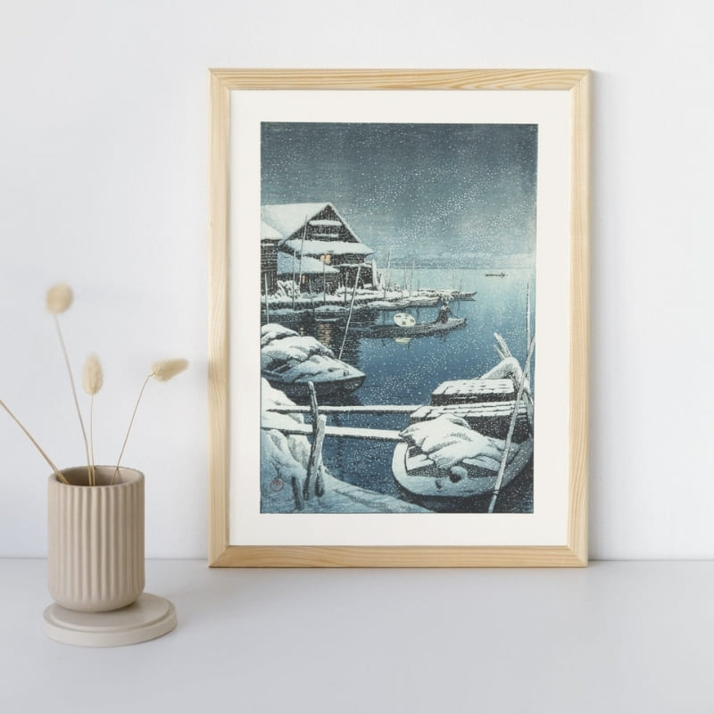 Japansk snö vid Mukojima Poster - A3