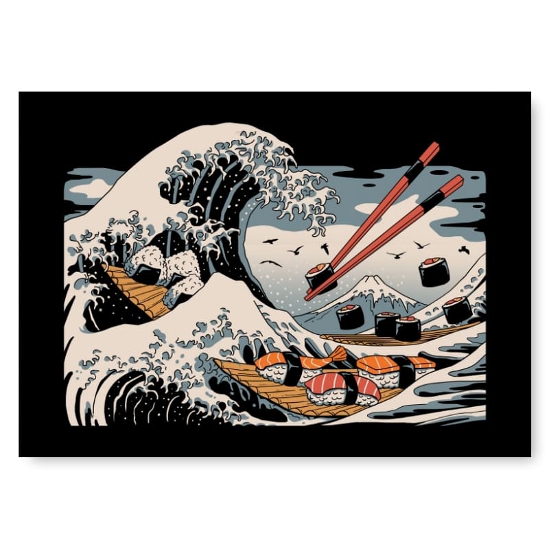 Japansk Sushi Kanagawa Poster - A3