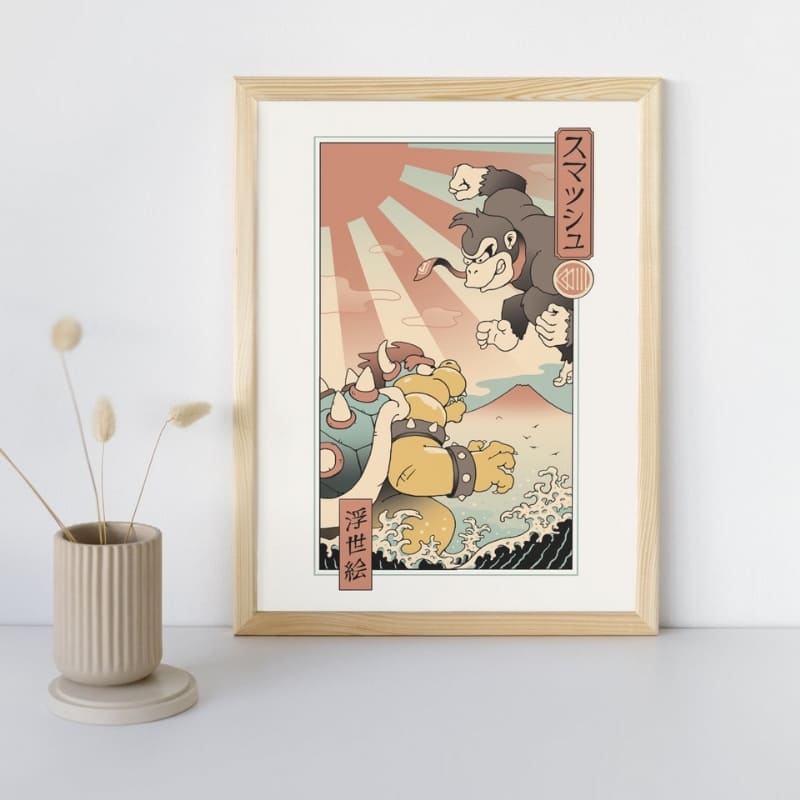 Ukiyo-e Kaiju Smash Japansk affisch - A3