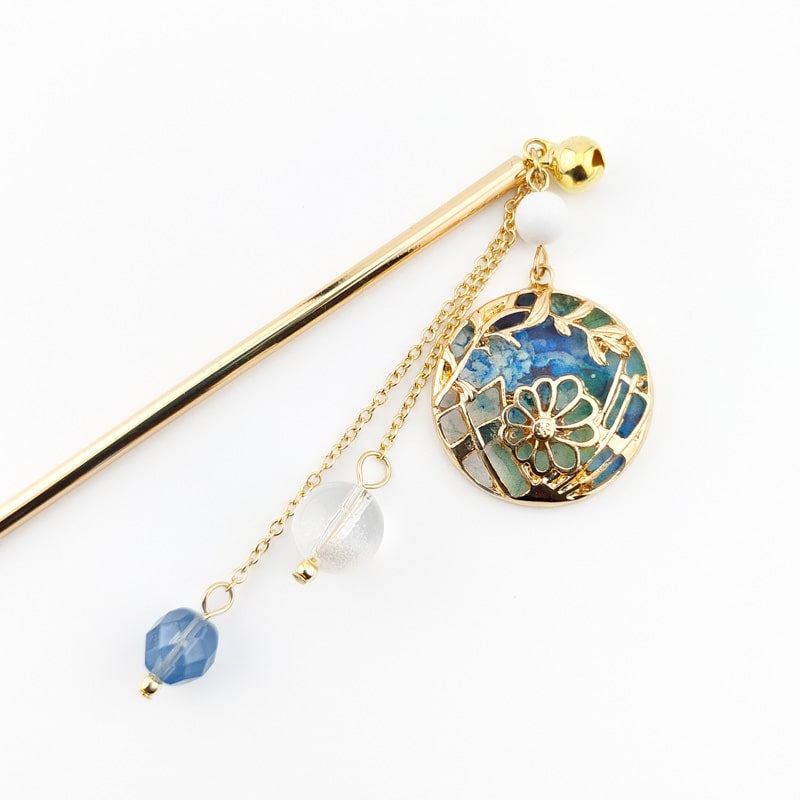 Blå Temari Japansk Kanzashi