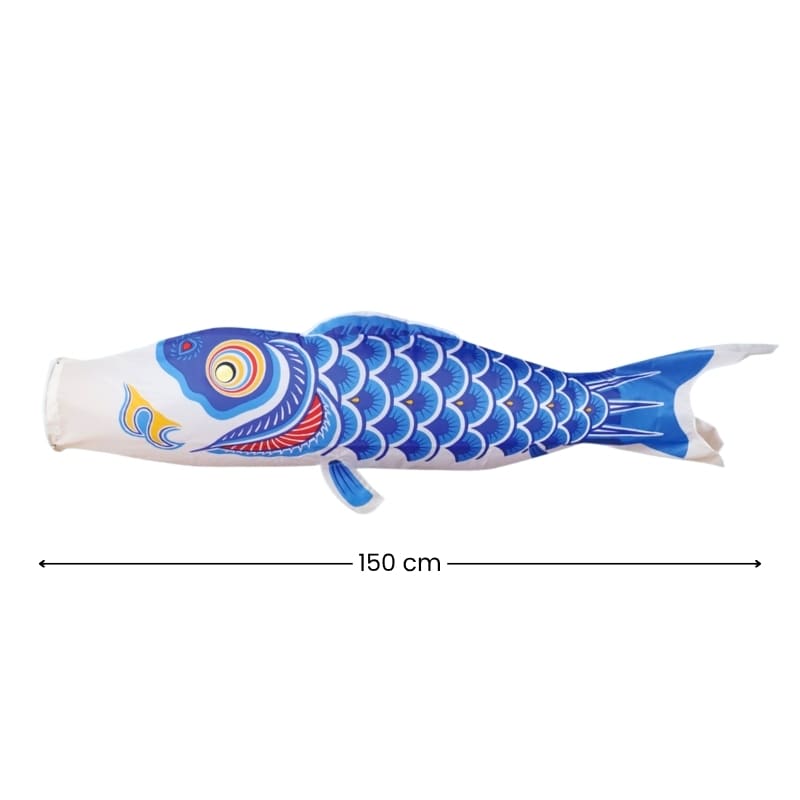 Blå traditionell japansk koinobori - 150 cm