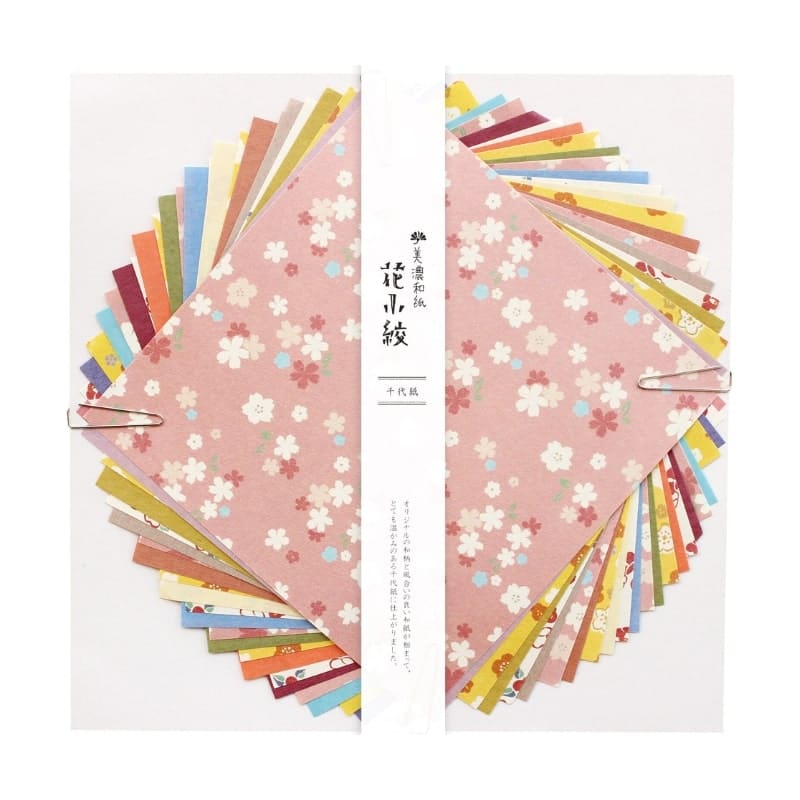 Blommigt japanskt papper Chiyogami 15x15 cm