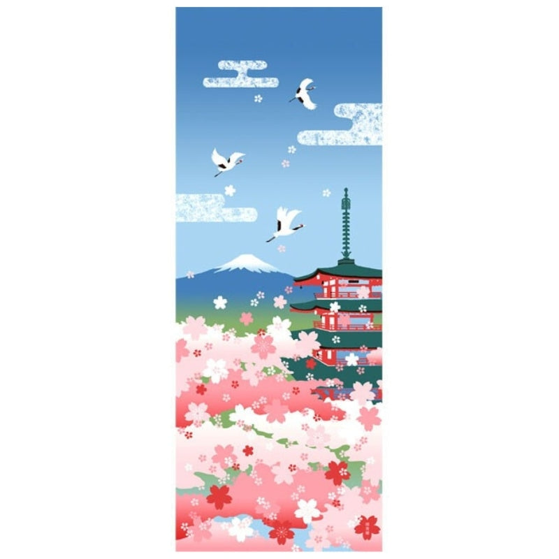 Blossom & Fuji Japanska Tenugui