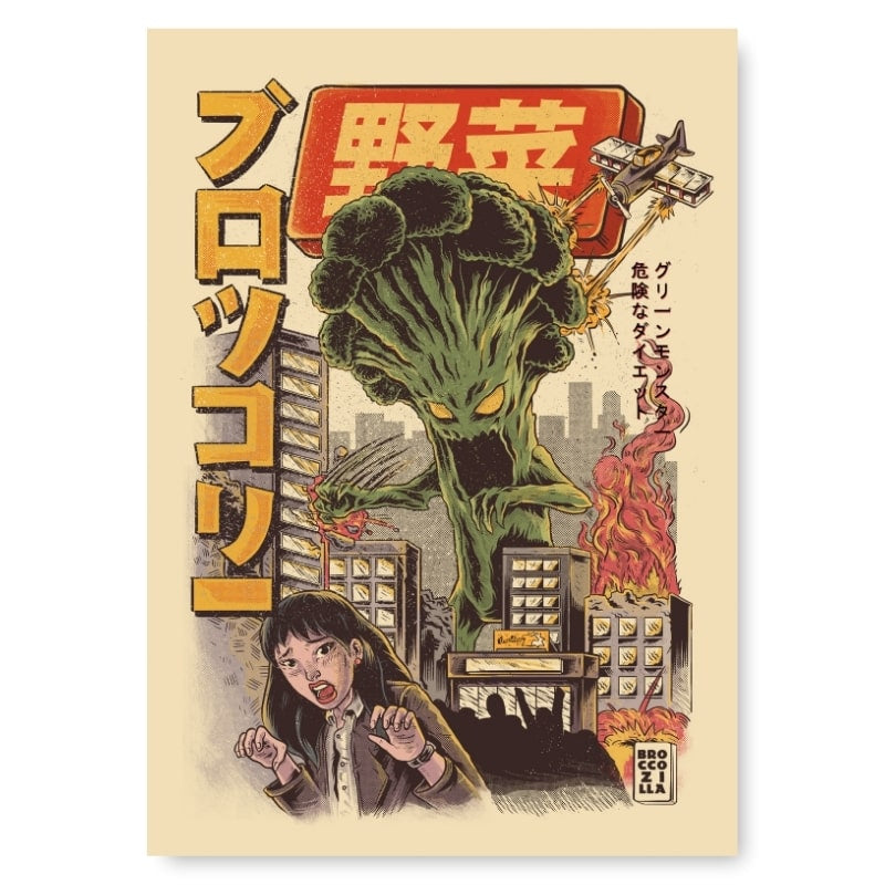Broccozilla japansk affisch A3