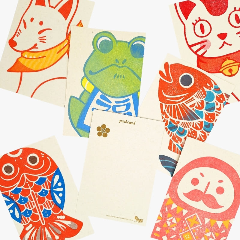 Japanskt vykort Daruma