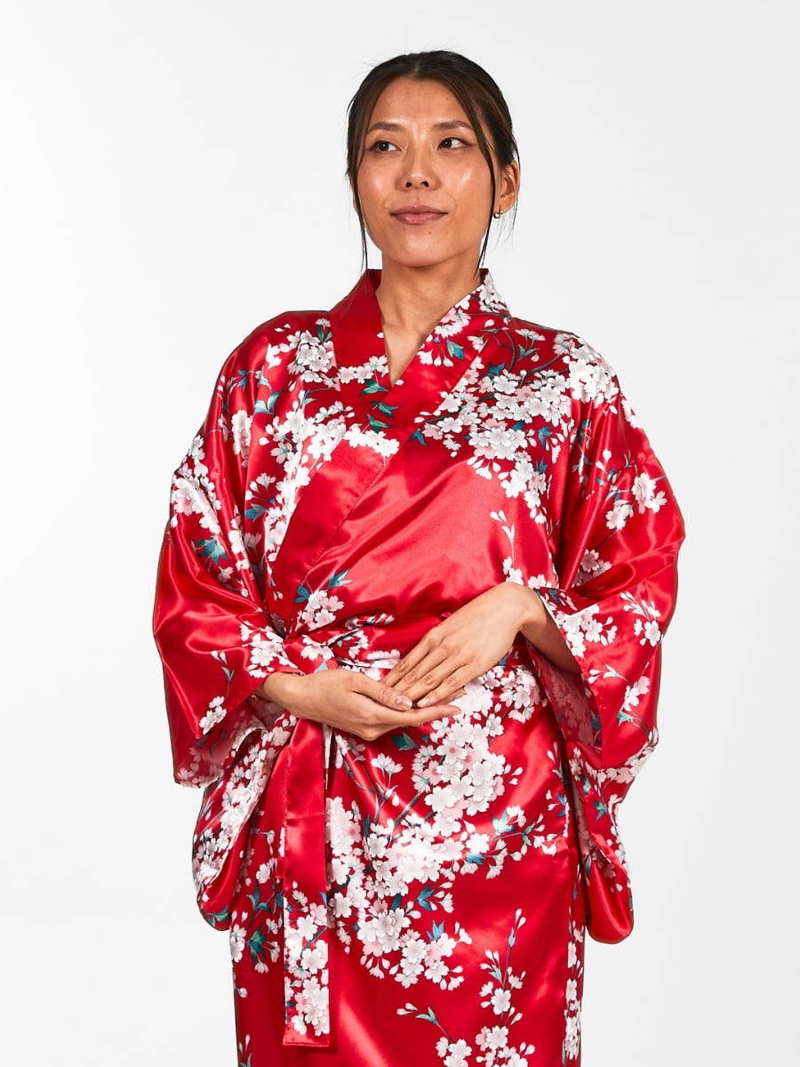 Cherry Blossom Japansk Kimono för kvinnor En storlek