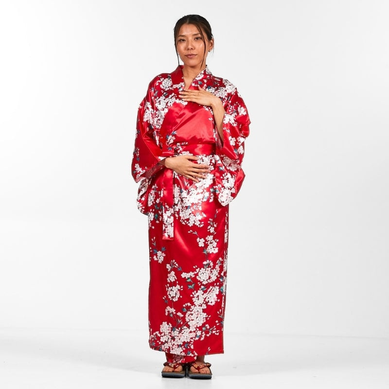 Cherry Blossom Japansk Kimono för kvinnor En storlek