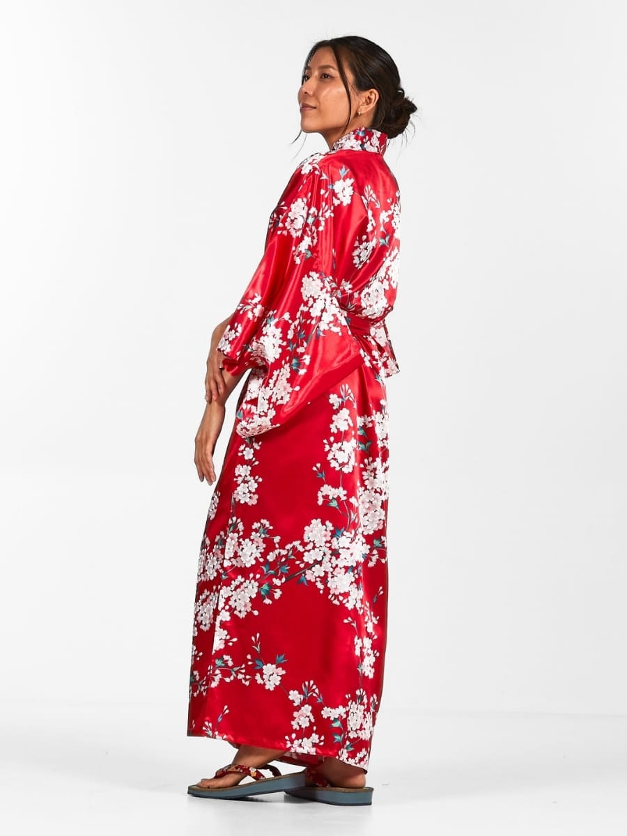 Cherry Blossom Japansk Kimono för kvinnor En storlek