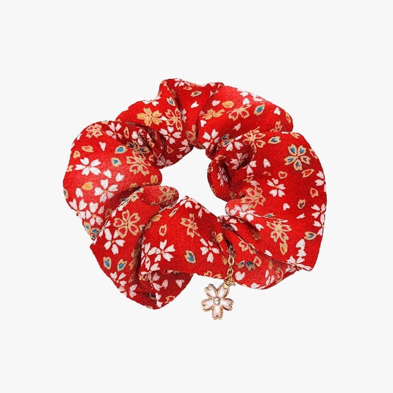 Chouchou Japansk Scrunchie Röd