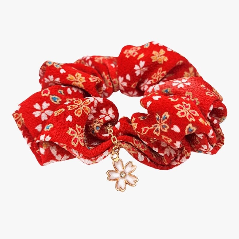 Chouchou Japansk Scrunchie Röd