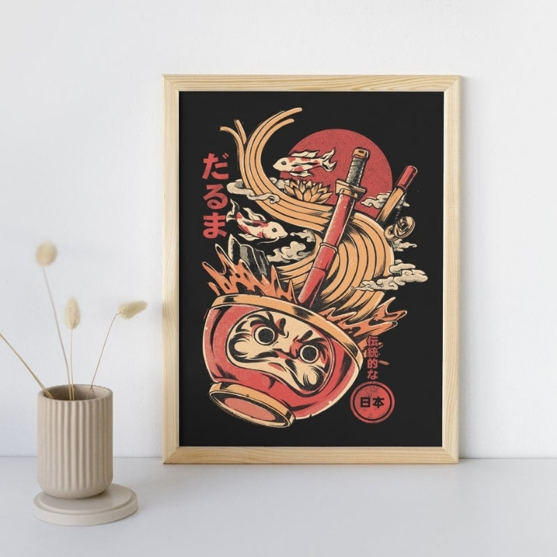Daruma Ramen Japansk affisch A3