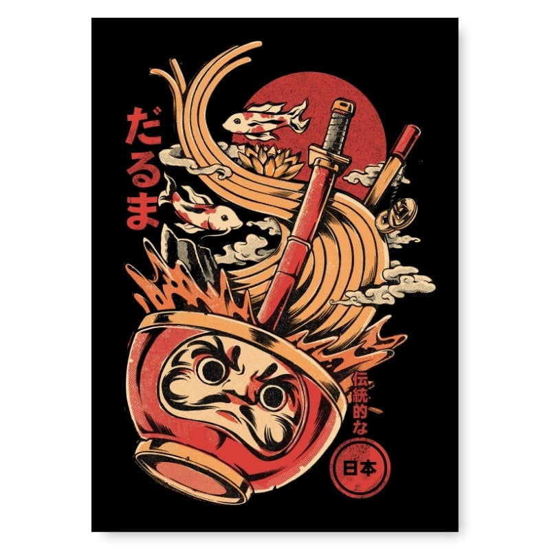 Daruma Ramen Japansk affisch A3