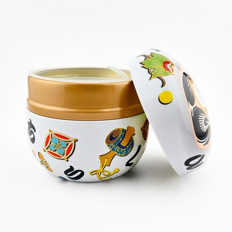 Daruma Teask i vit metall