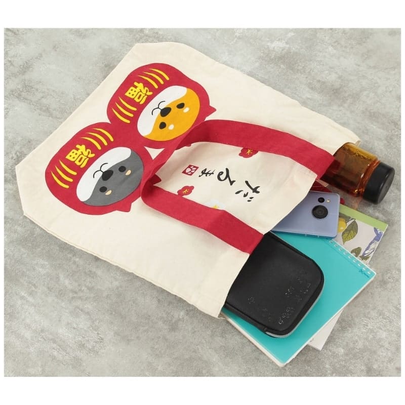 Elfenben Tote Bag Shiba Daruma